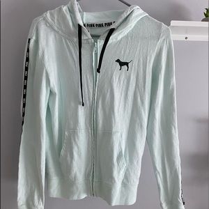Mint green PINK Zip-up Sweatshirt